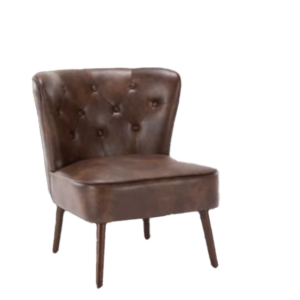 Armless Brown Leather Chair $250