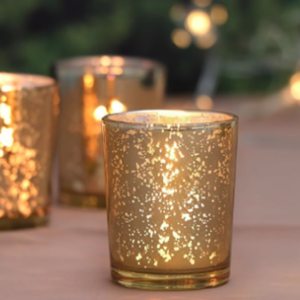 Candle Votives Gold 2.55" x 1.96"w $2.50