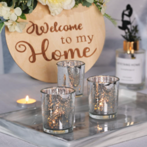 Candle Votives Silver 2.55" x 1.96"w $2.50