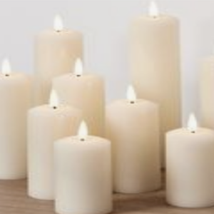 Ivory- Flameless Candles Real Wax Pillar