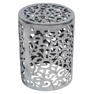 Round Silver Side Table $90